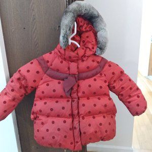 Dave & Bella red hooded puffer coat size 24m